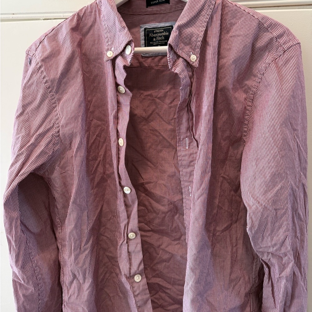 Abercrombie & Fitch Red Micro-Check Shirt